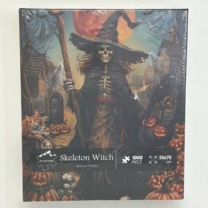 Skeleton Witch 1000 Piece PickForu Jigsaw Puzzle 27” X 20” Halloween New Sealed